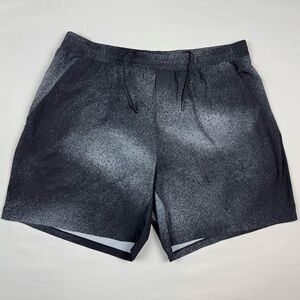 Lululemon Mens Pace Breaker Shorts 2XL Black/Grey Speckled AOP 7” Inseam EUC B1